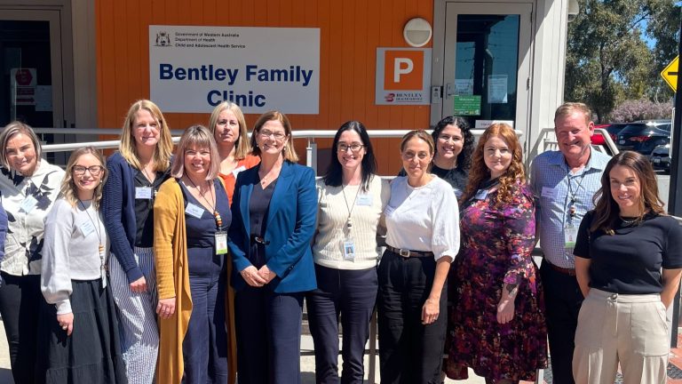 Members at Bentley Family Clinic stand with the Minister for Health and Mental Health during her visit prior to the centre's closure.